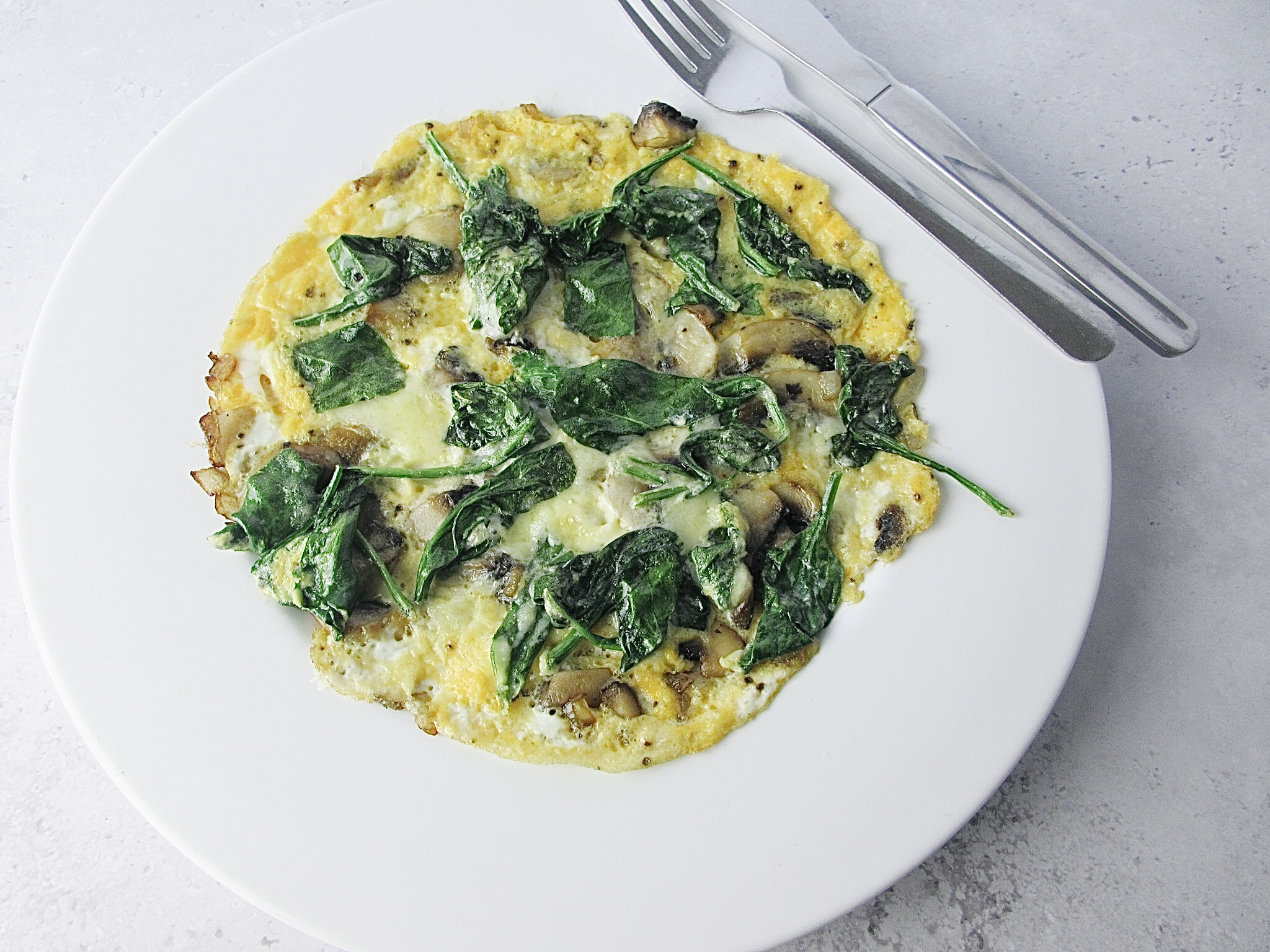 Mushroom spinach omelette