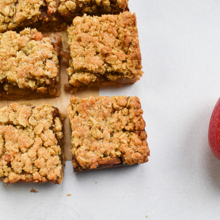 Pink Lady Apple Crumble Bars with Oats - Andrea's Dainty Kitchen