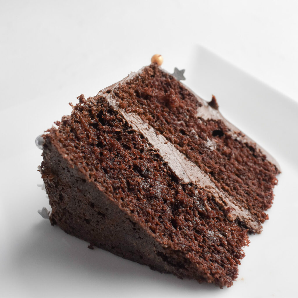 Slice of chocolate cake