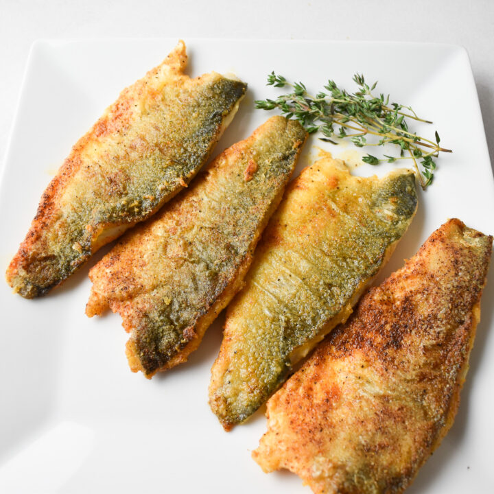 Lightly Dusted Pan-Fried Sea Bass Fillets - Andrea's Dainty Kitchen