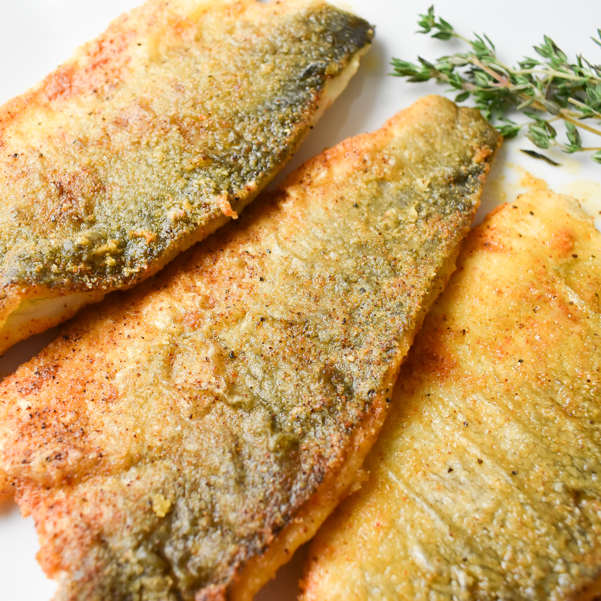 Lightly Dusted Pan-Fried Sea Bass Fillets - Andrea's Dainty Kitchen