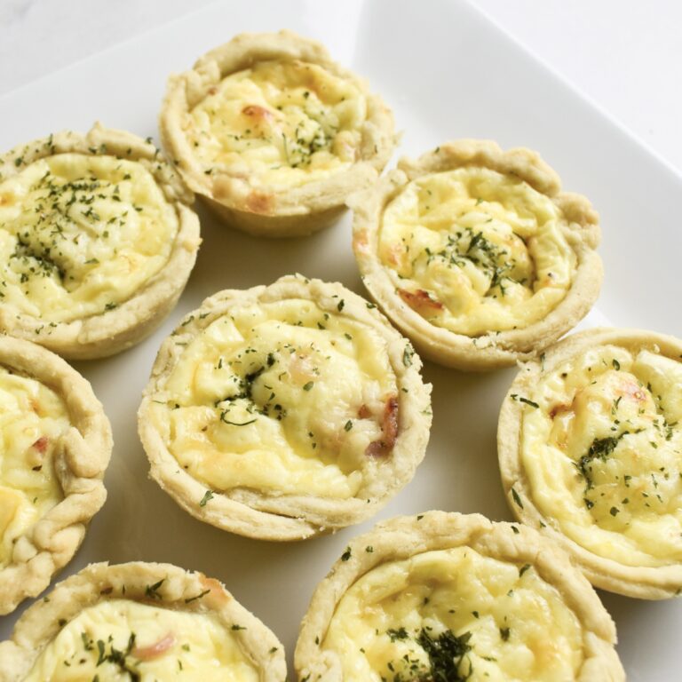 Mini Cheese Onion and Bacon Quiches - Andrea's Dainty Kitchen