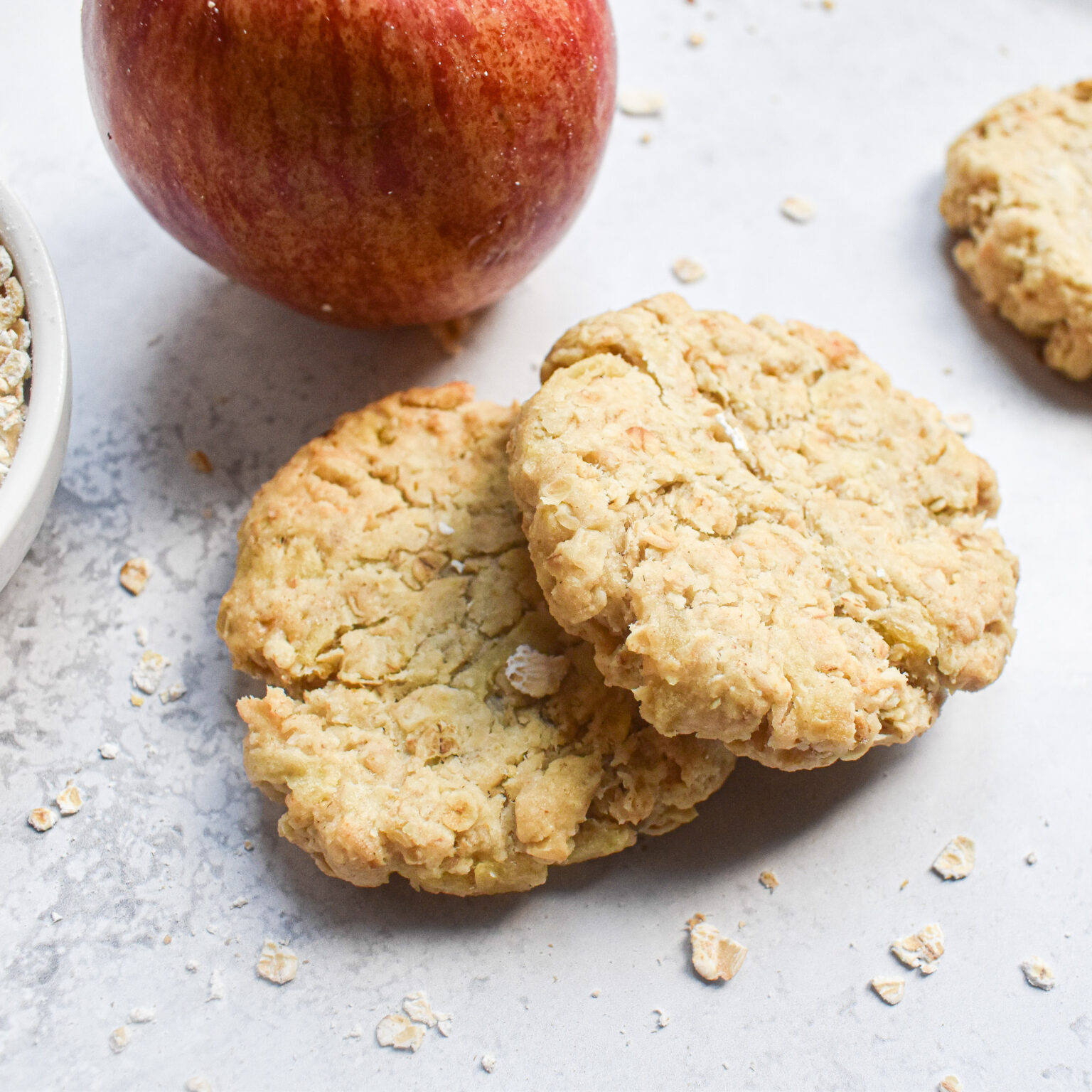 Crumbly Apple Crumble Oat Biscuits (Cookies) - Andrea's Dainty Kitchen