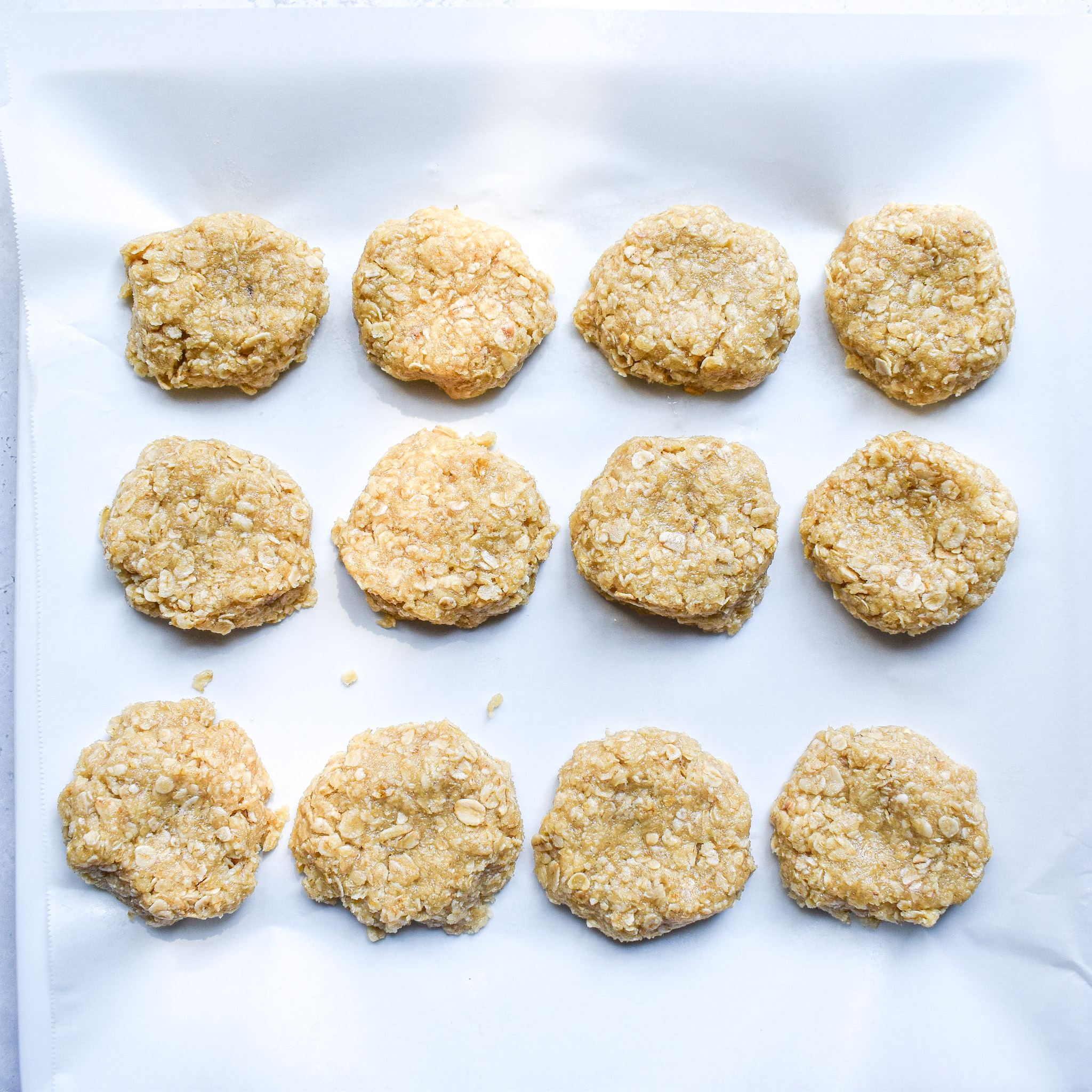 unbaked oat thin cookies