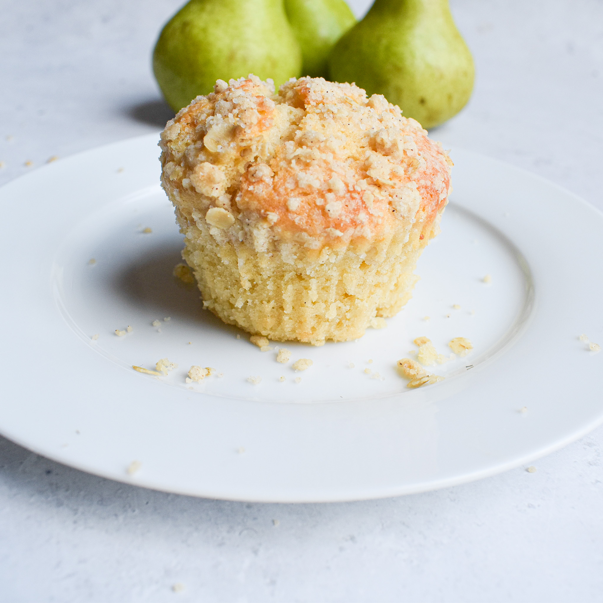 Pear muffins on a plate