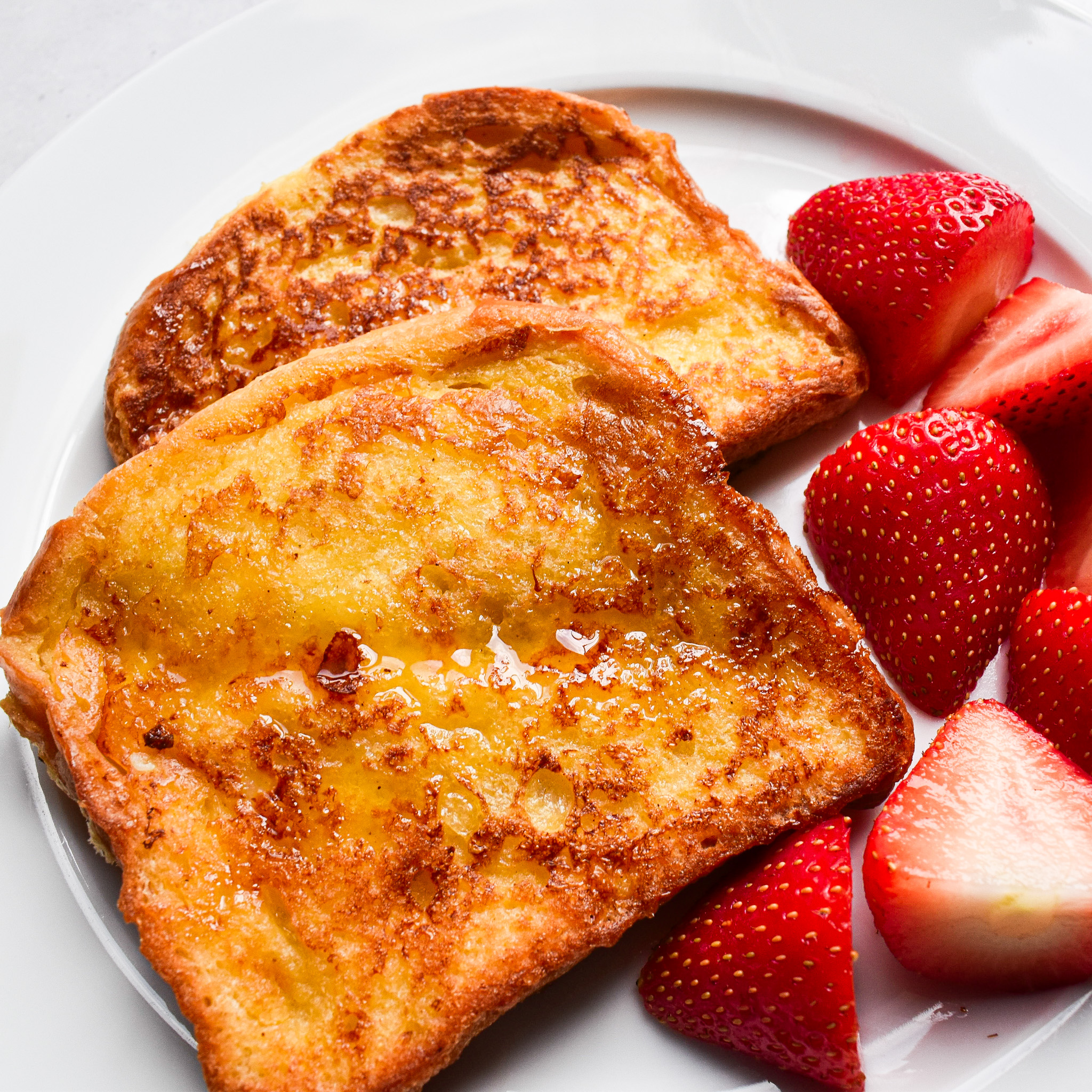 Simple French toast with strawberries