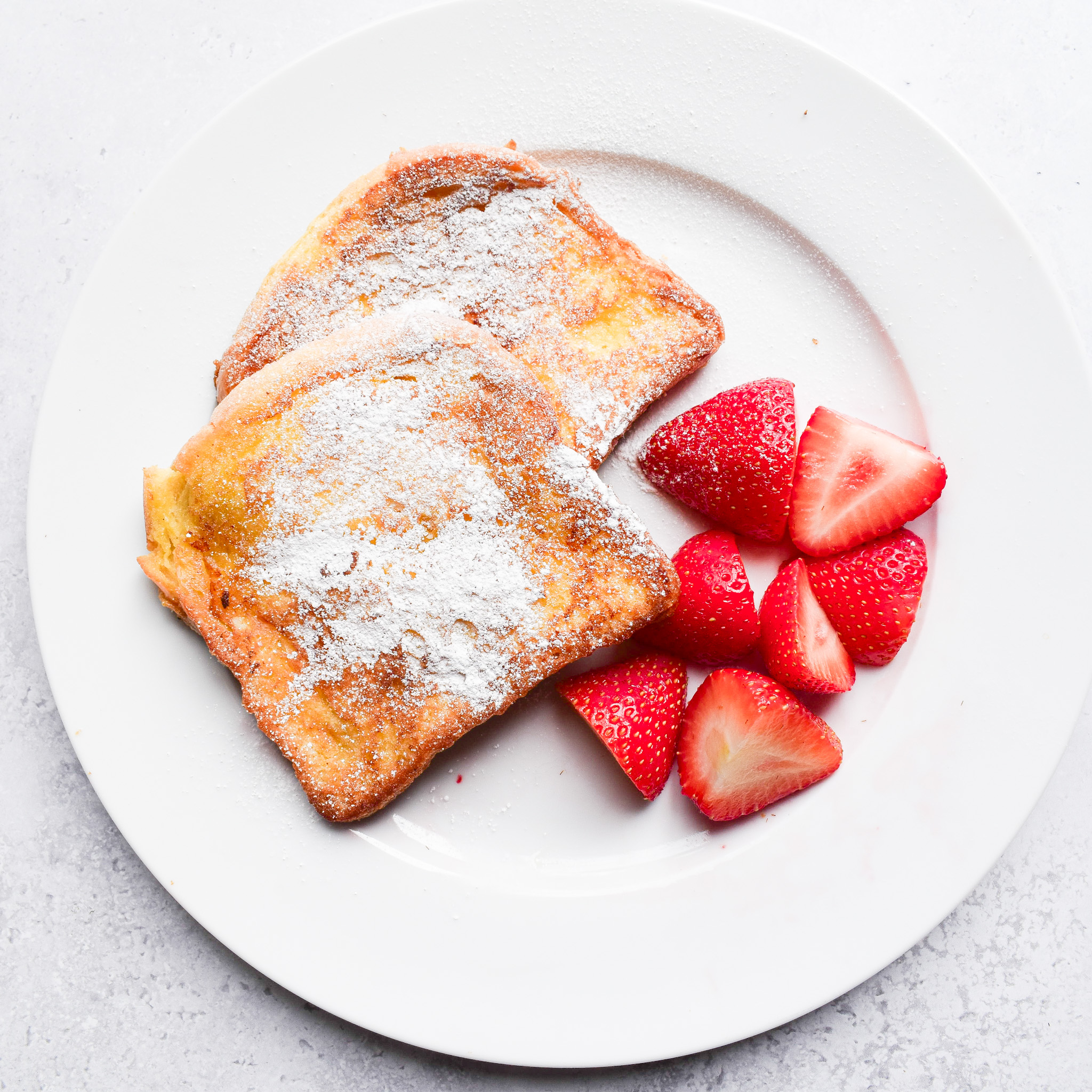 Simple french toast with strawberries