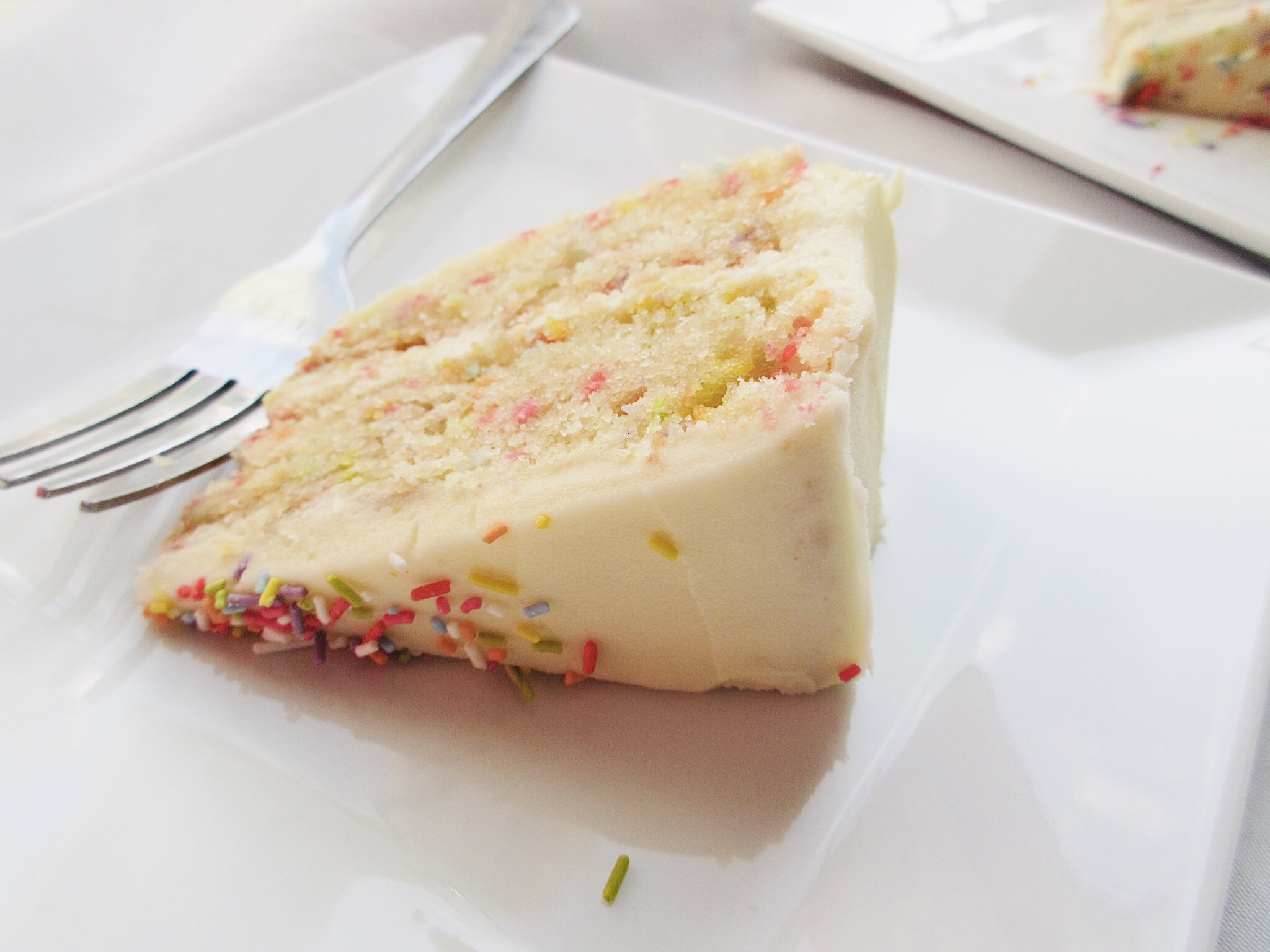 slice of funfetti cake