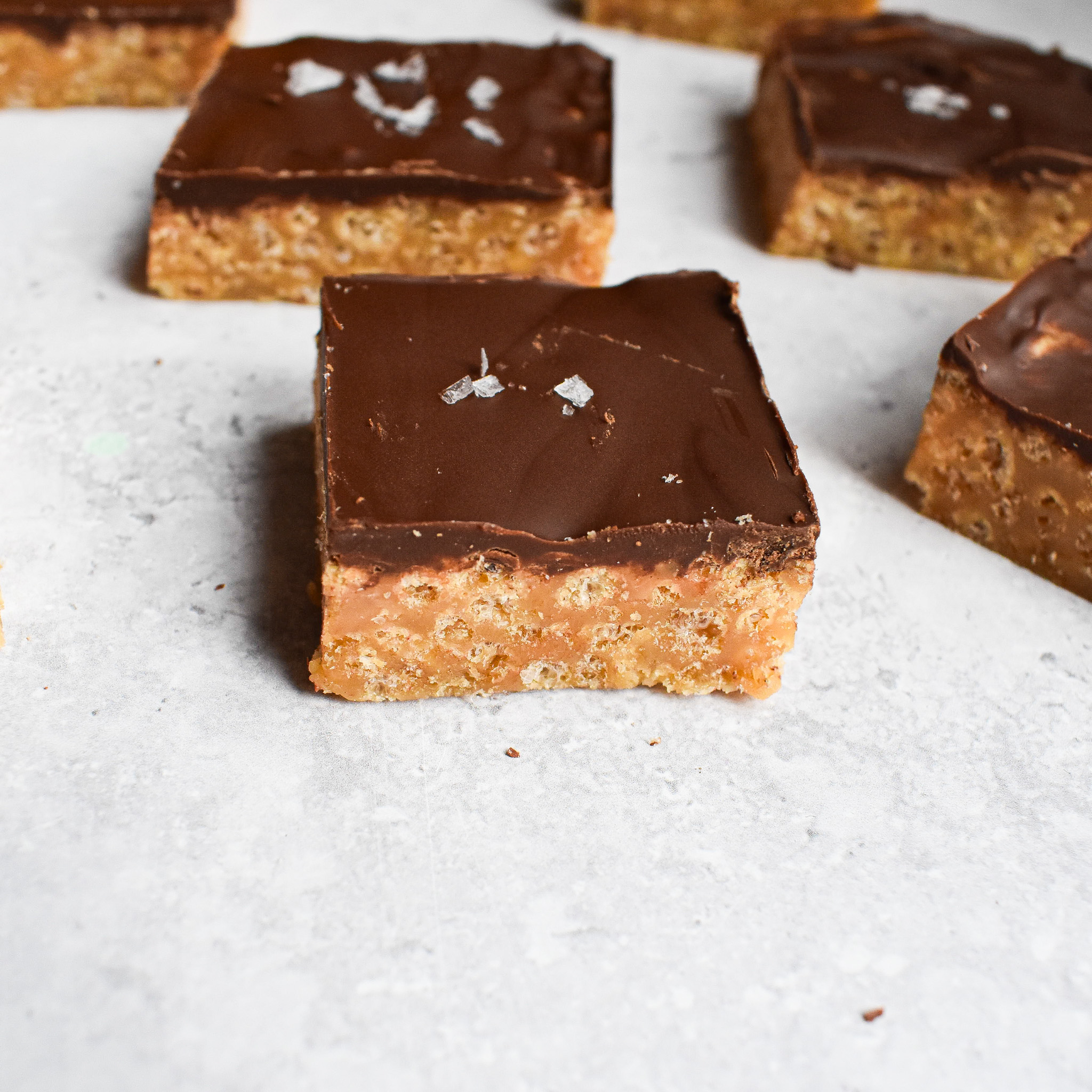 chocolate caramel rice krispie treats